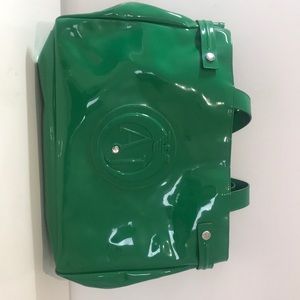 Armani Kelly Green Patent Leather Tote Bag
